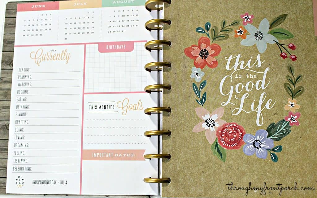 An open Happy Planner.