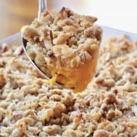 Spoonful of sweet potato casserole.