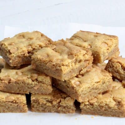 Stacked butterscotch blondies.